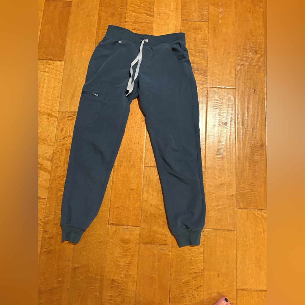 Figs Navy Jogger Pants with White Drawstring